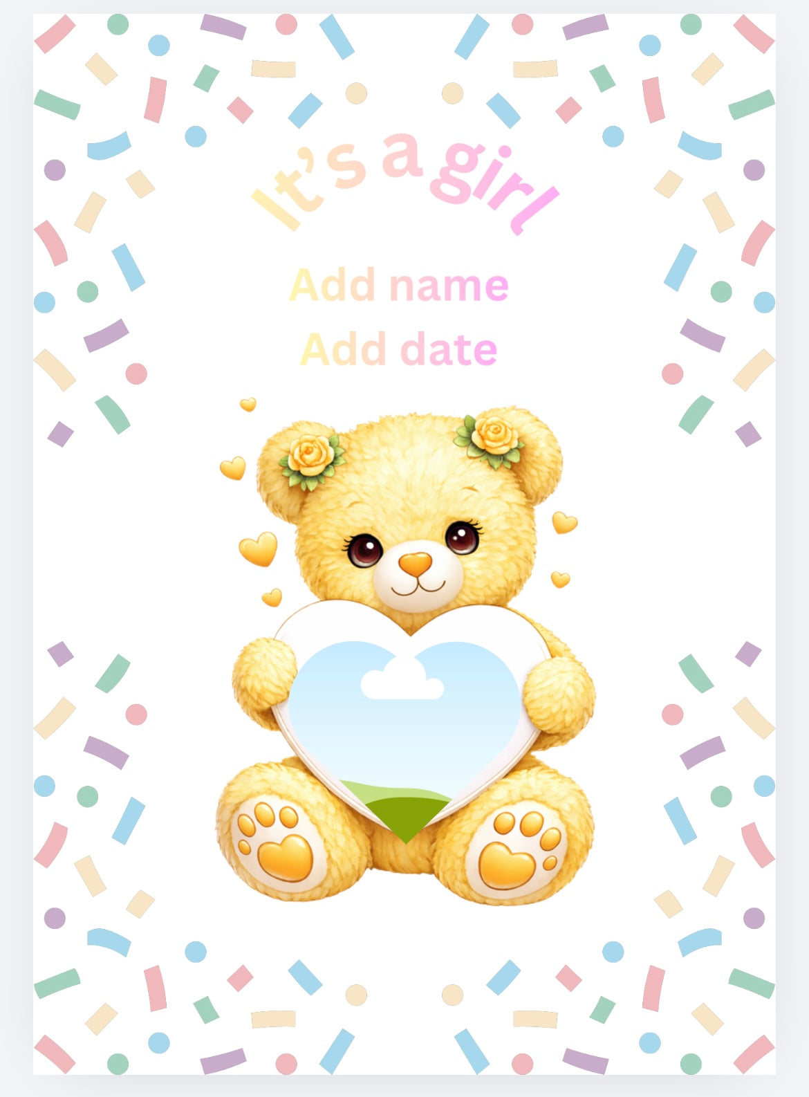 book vase bear baby arrival announcement customised UVDTF (UVPOD)