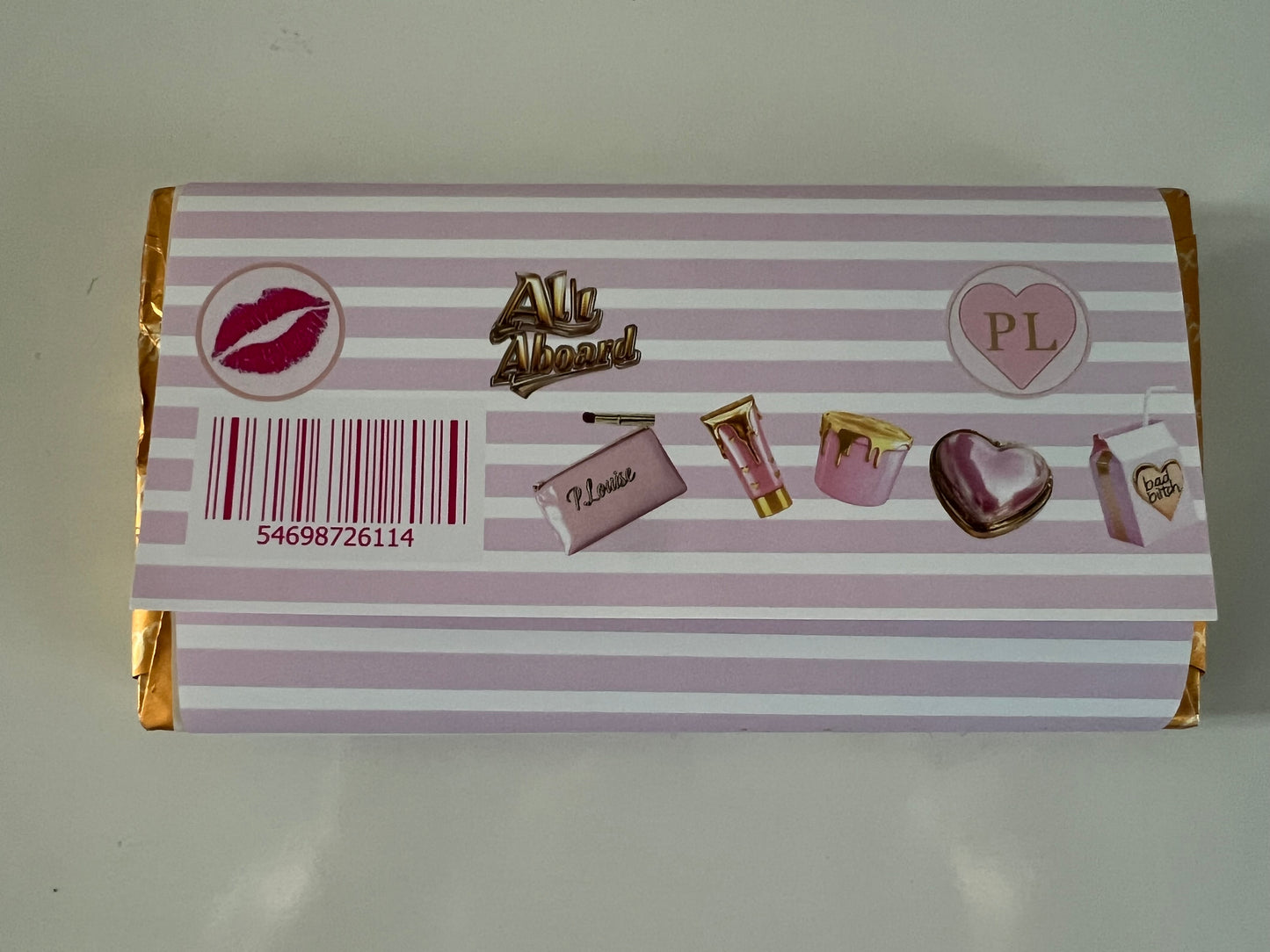PLouise born to sparkle chocolate bar wrapper
