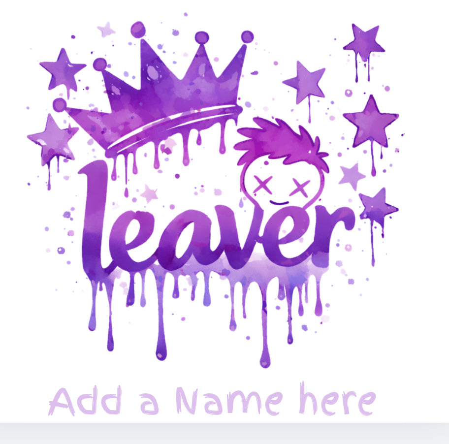 Leaver crown and stars DTF transfer (POD)