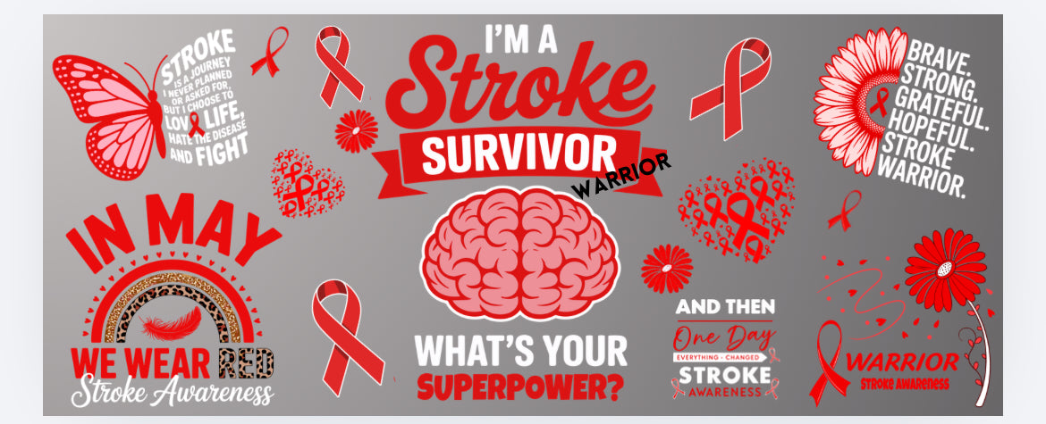 Stroke awareness wrap exclusive (UVPOD) will come with a clear background