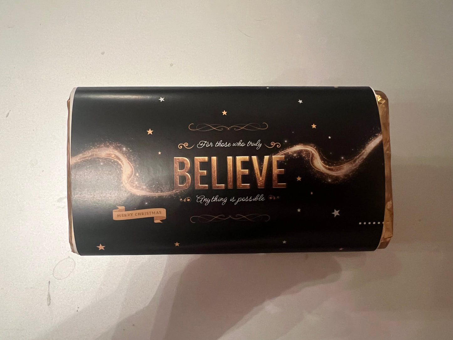 Believe in the magic chocolate bar wrapper