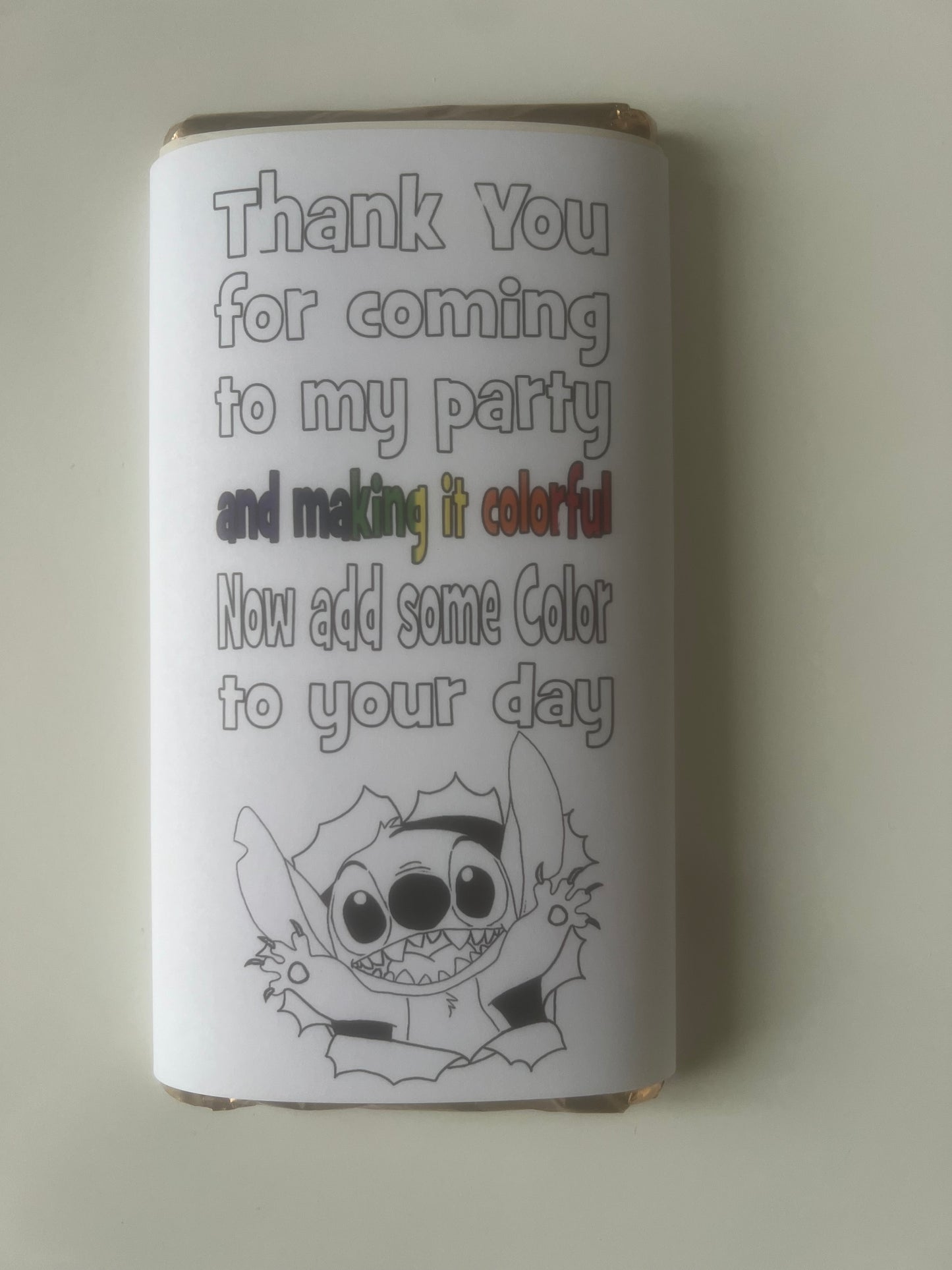 Colour your own birthday wrappers and treat bag set to clear