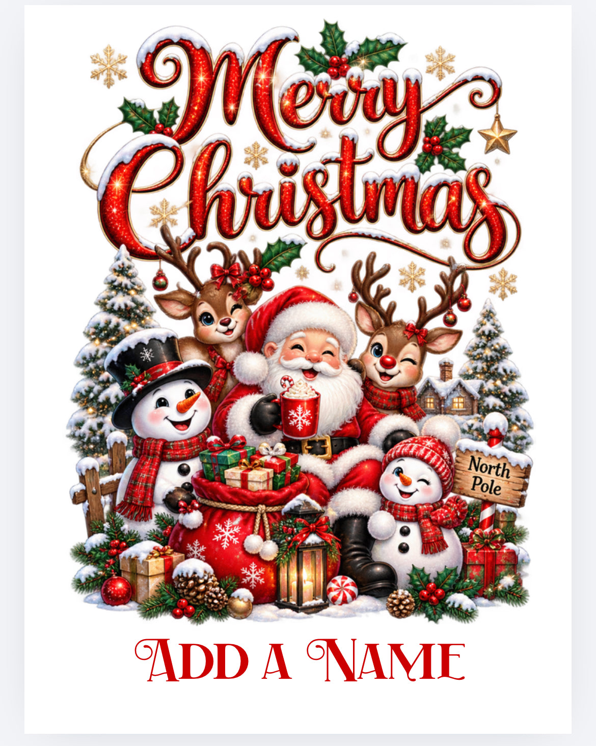 Christmas sack Santa scene DTF (POD) exclusive
