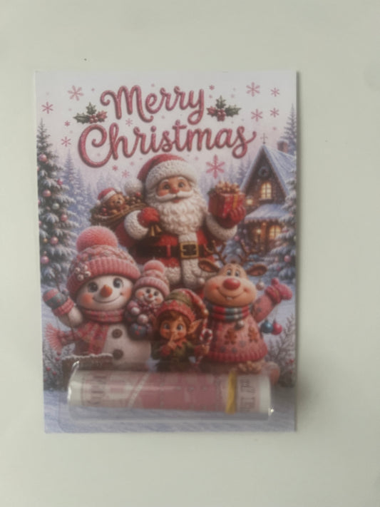 Merry Christmas pink money card  (money not included)