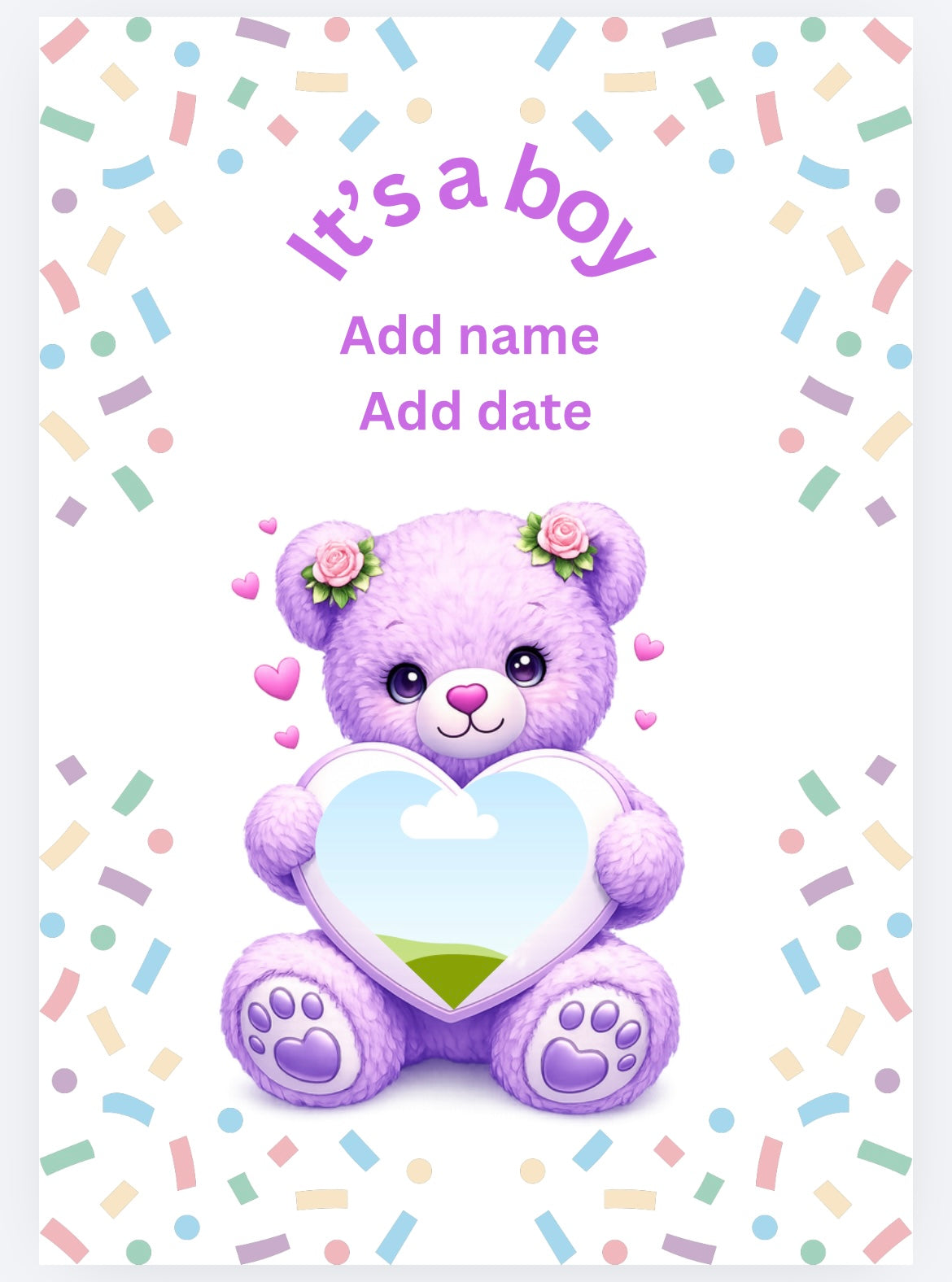 book vase bear baby arrival announcement customised UVDTF (UVPOD)