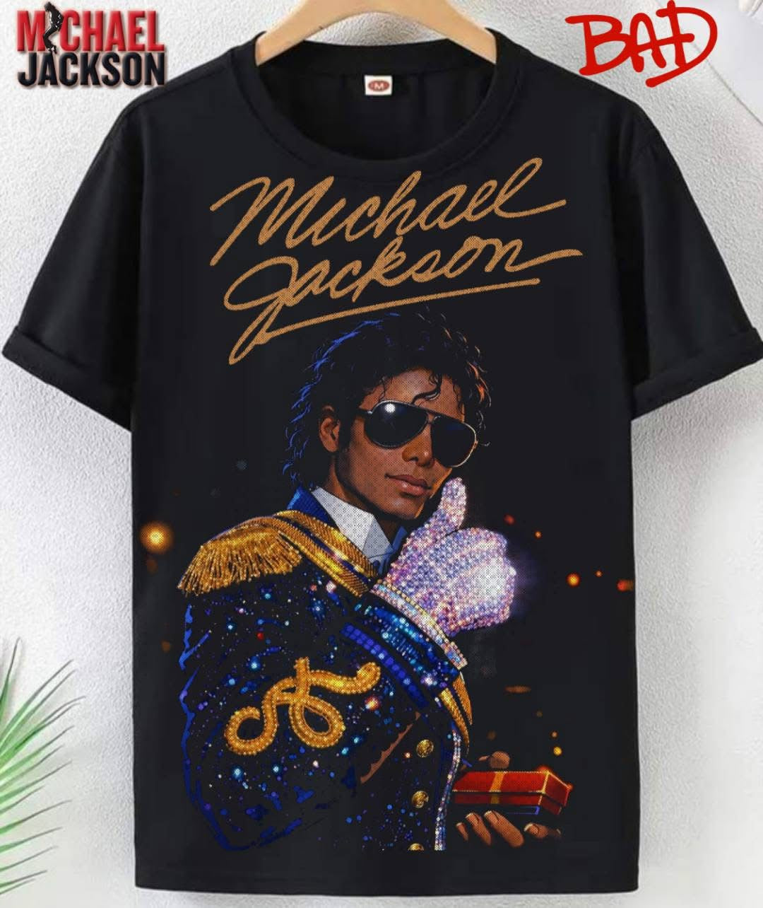Michael Jackson semitone  DTF (POD) exclusive - these require being pressed into black clothing, read description