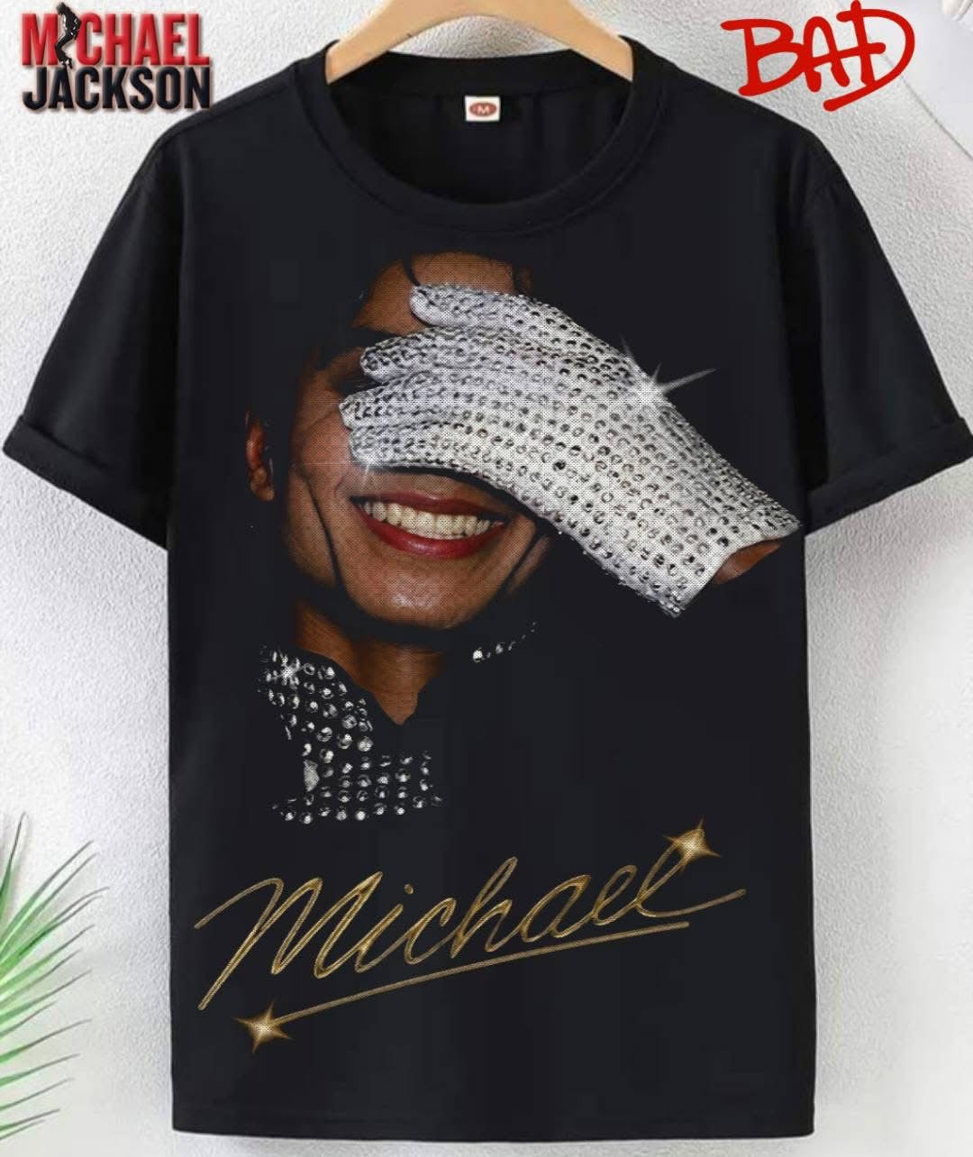 Michael Jackson semitone  DTF (POD) exclusive - these require being pressed into black clothing, read description