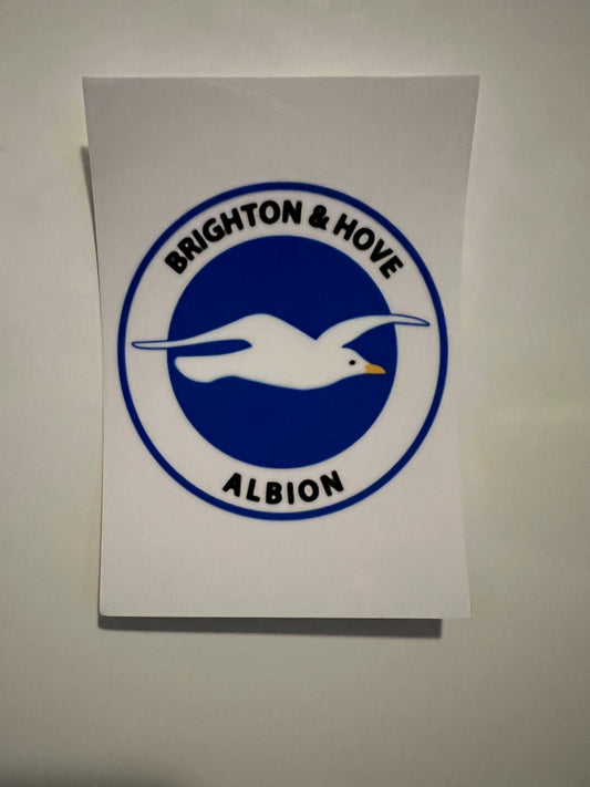Brighton and Hove football club badge uvdtf decal (L)