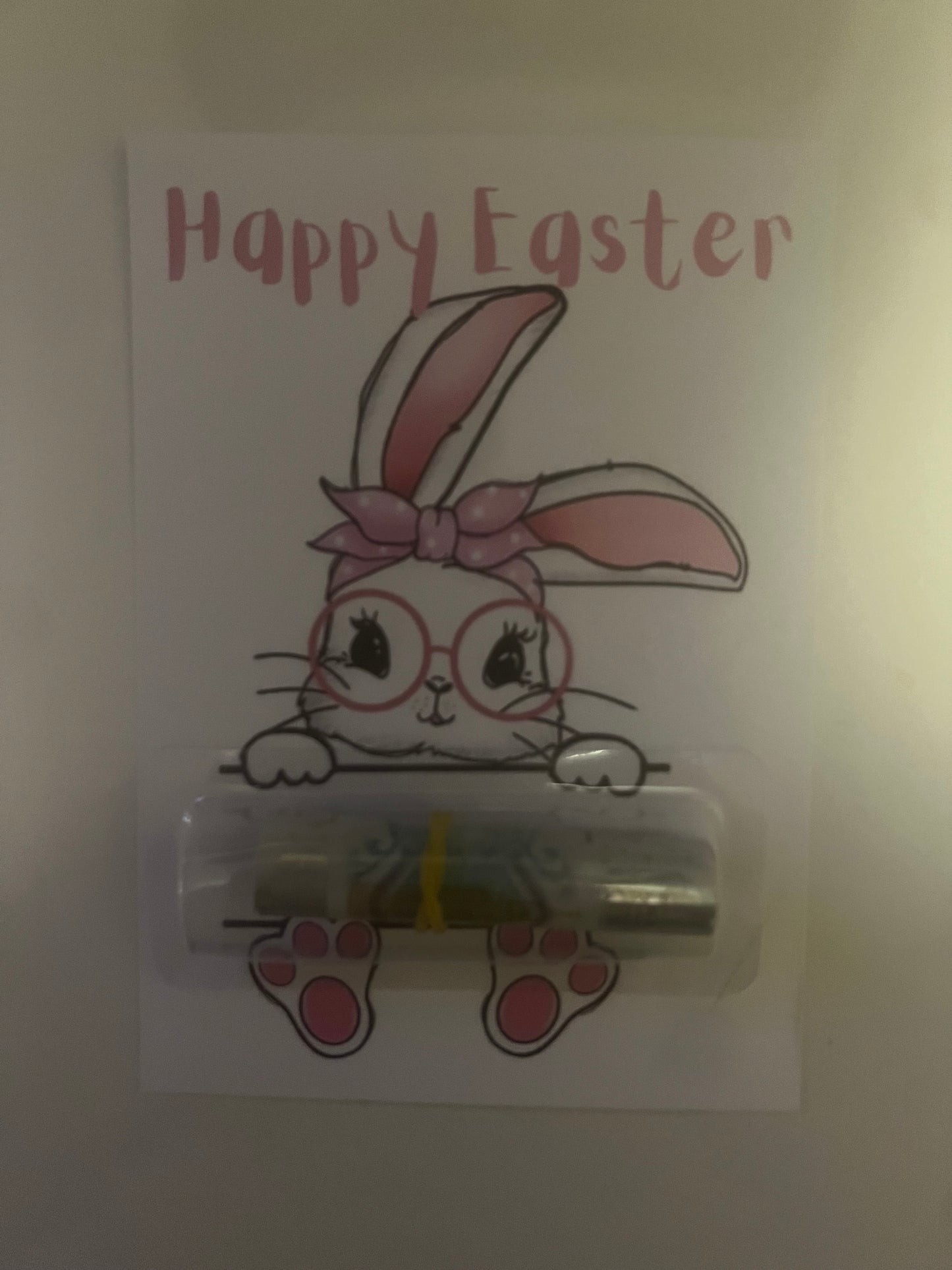 Easter bunny (pink)  money card (money not included)
