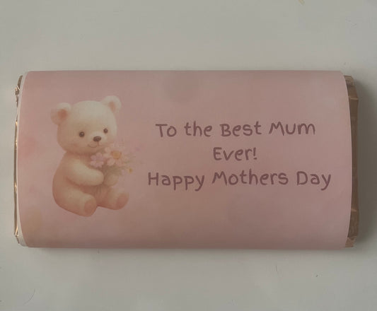 Happy Mother’s Day bear chocolate wrapper (chocolate not included)