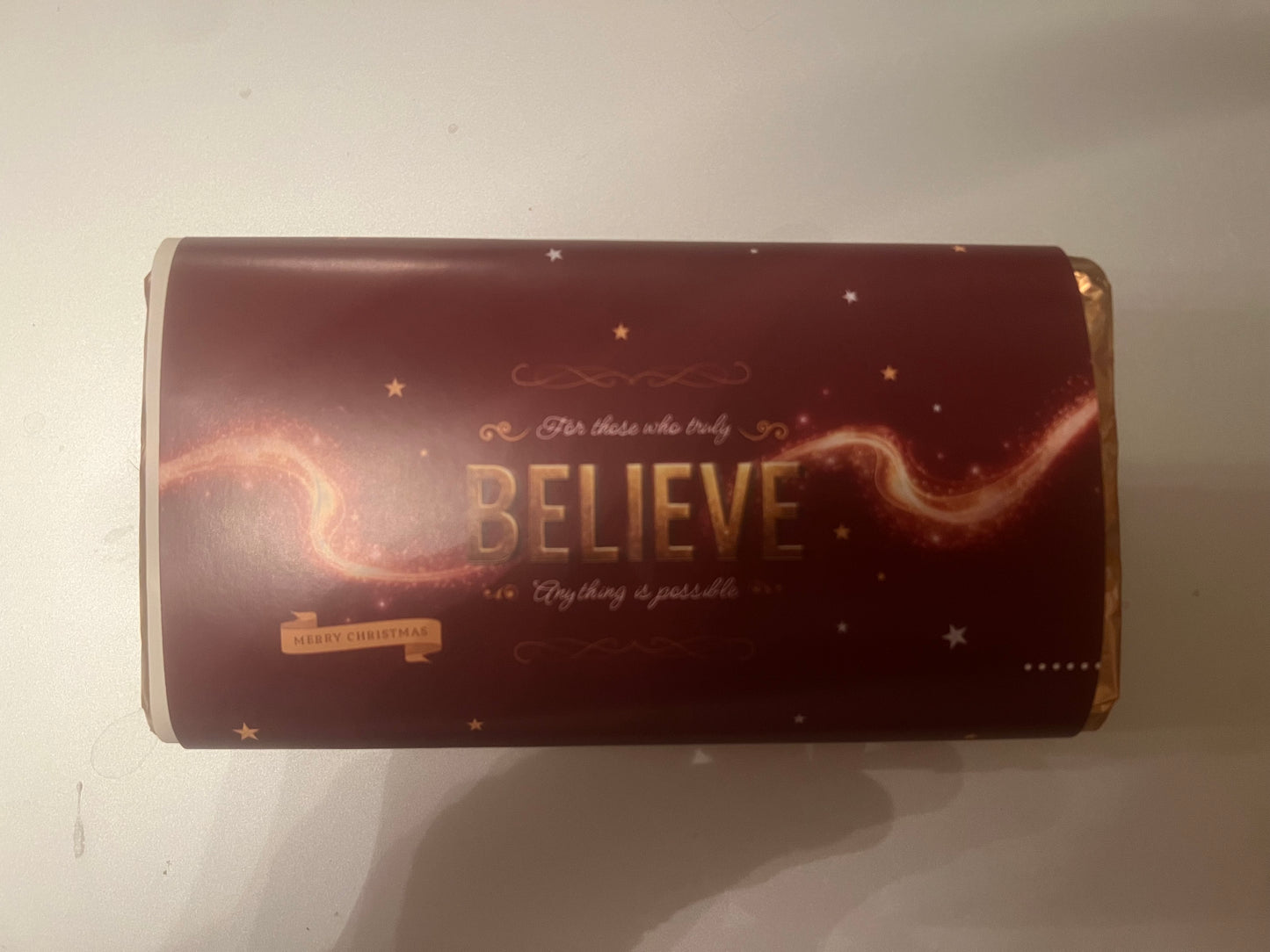 Believe in the magic chocolate bar wrapper