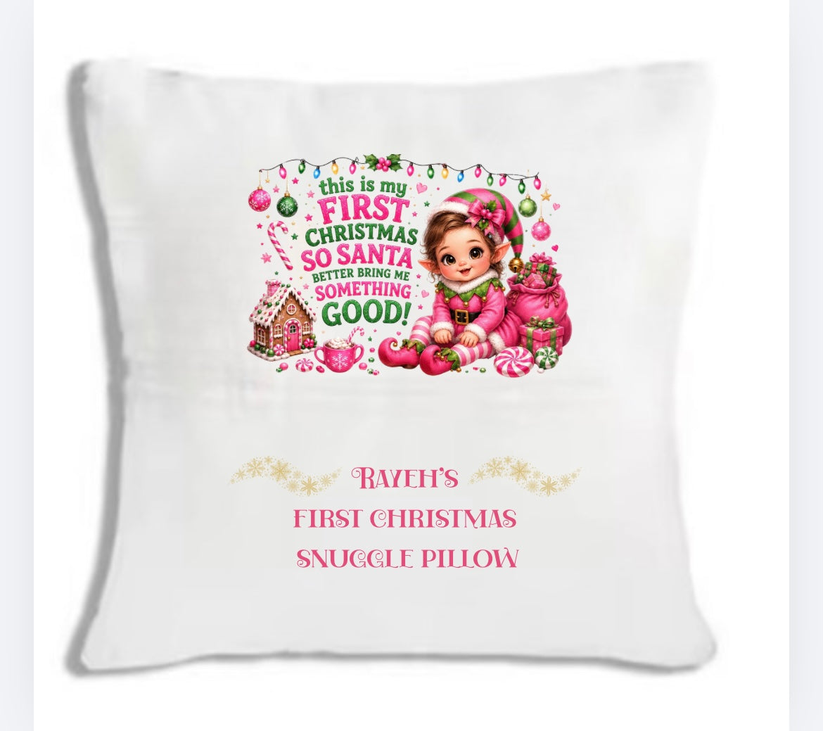 Christmas pocket cushion cover including personalised DTF - cannot be sent by large letter postage