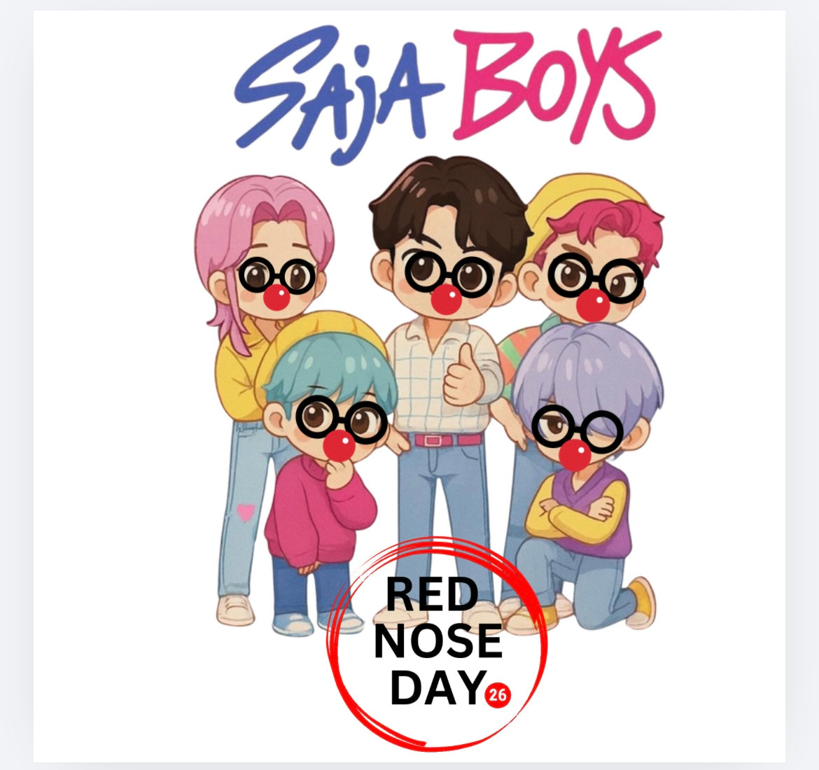 Saja boys k-pop Red Nose Day DTF (POD) exclusive