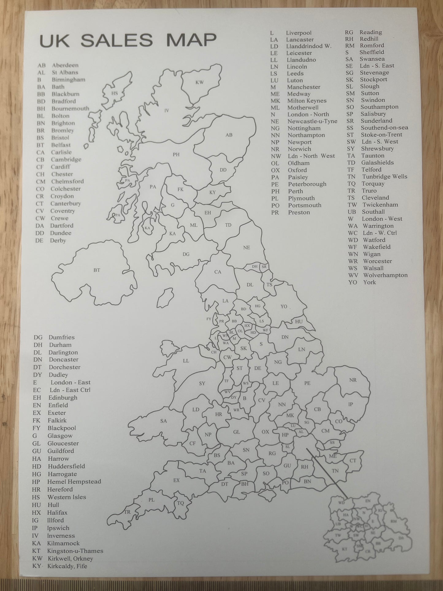 UK Sales map - A4