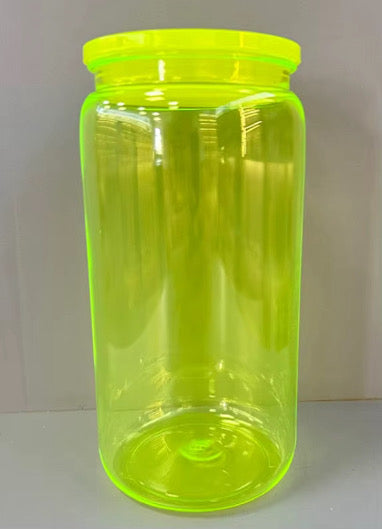 16oz BPA free plastic florescent libbey cans - cannot be sent by large letter postage