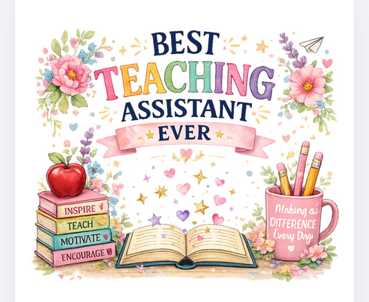 Best teaching assistant ever decal pastel (UVPOD) (Copy)