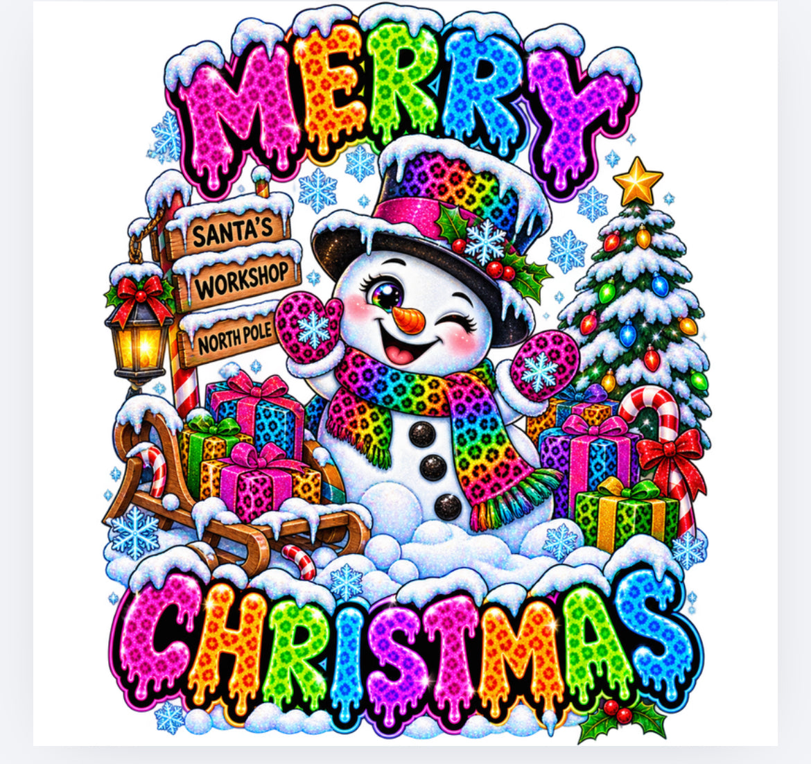 Merry Christmas colourful decals exclusive (UVPOD)