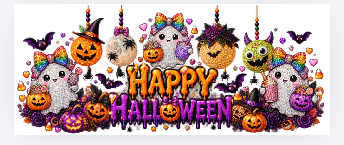 Halloween diamonte ghost and pumpkins wrap exclusive (UVPOD)