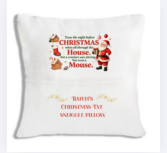 Christmas pocket cushion cover including personalised DTF - cannot be sent by large letter postage