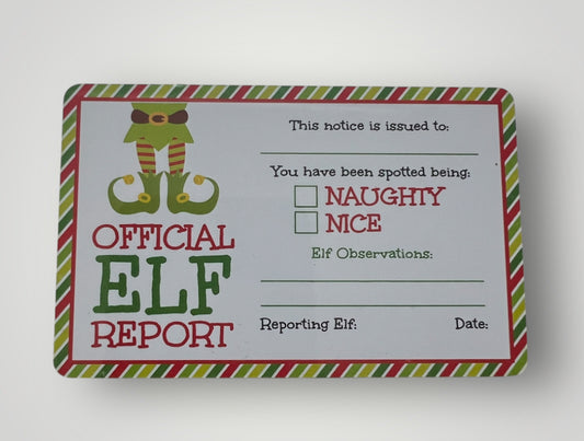 Elf naughty or nice report card