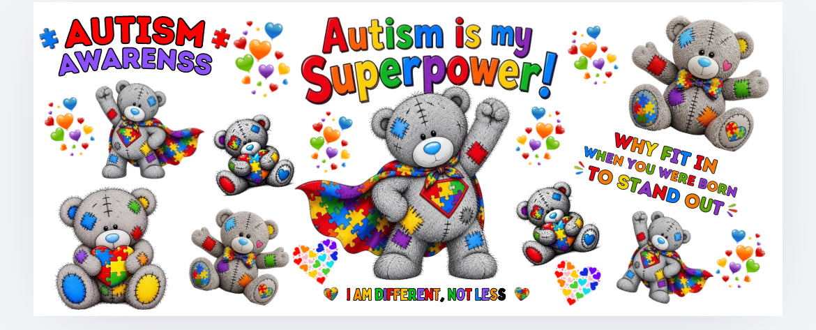 Autism is my superpower bear iwrap exclusive (UVPOD)