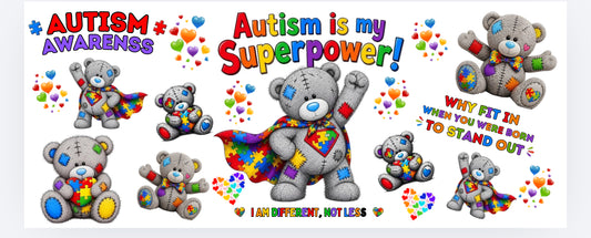 Autism is my superpower bear iwrap exclusive (UVPOD)