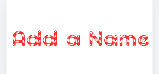 Christmas candy cane personalised name decal (UVPOD)
