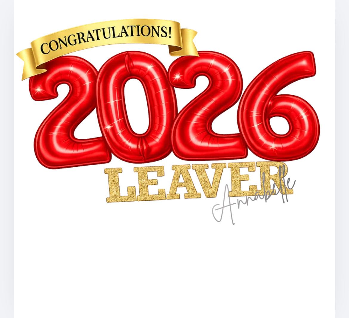 Leavers congratulations 2026 Balloon DTF (POD) exclusive