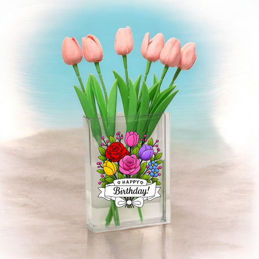 book vase happy birthday bouquet designs exclusive UVDTF (UVPOD)