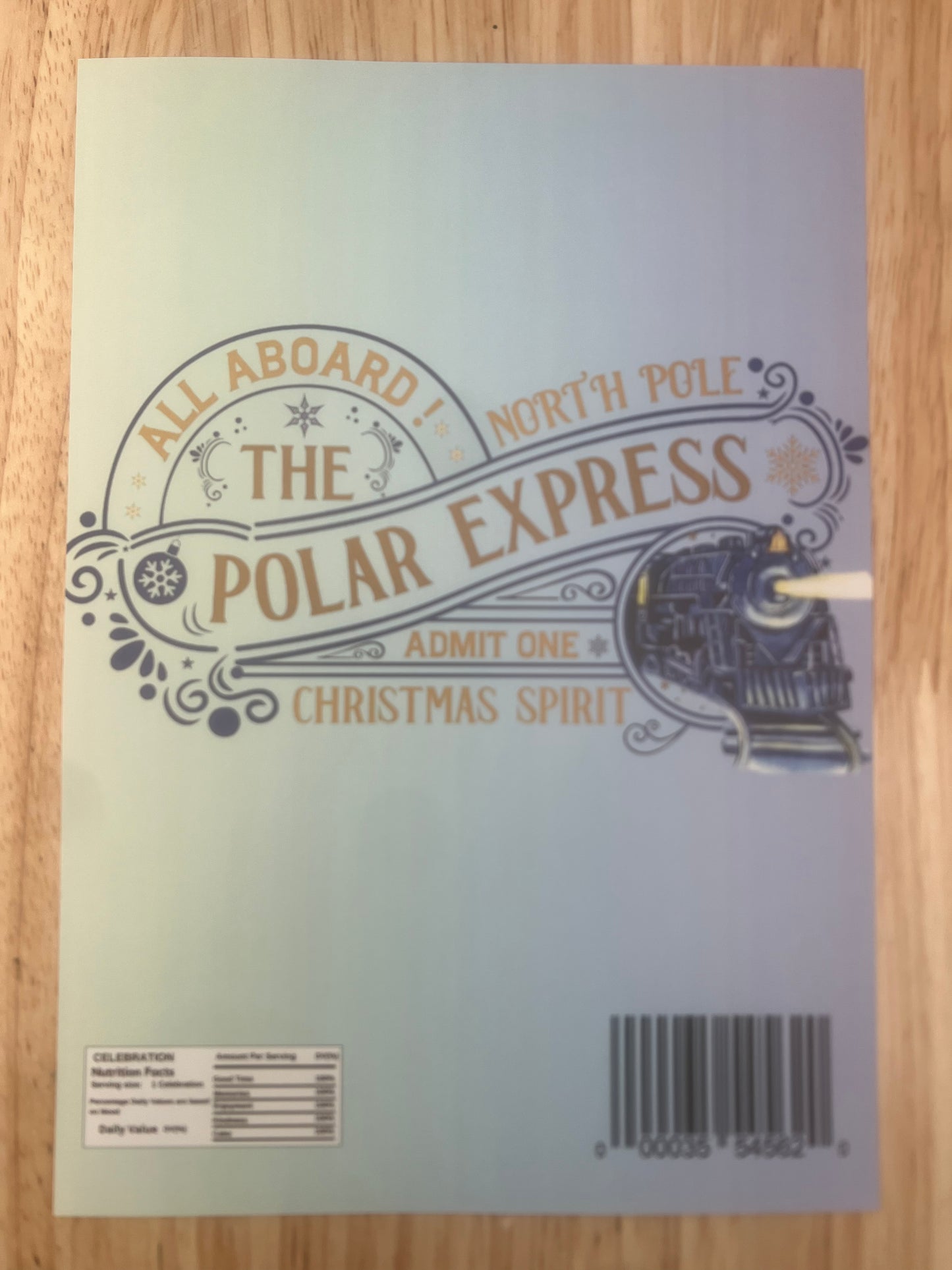 The polar express  chocolate bar wrapper