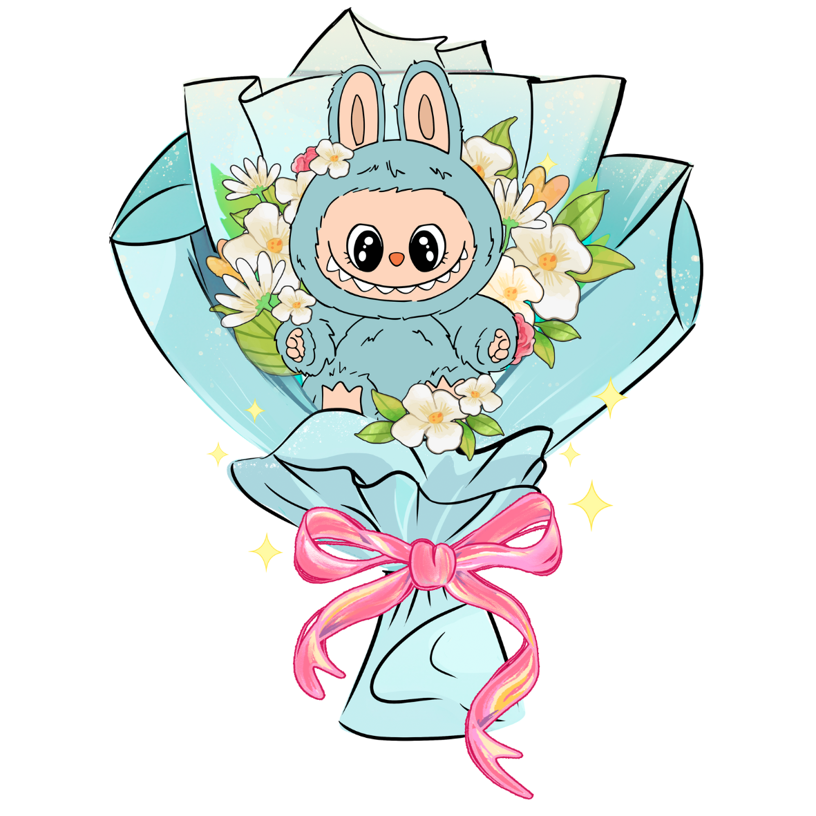 Labubu bouquets DTF (POD)