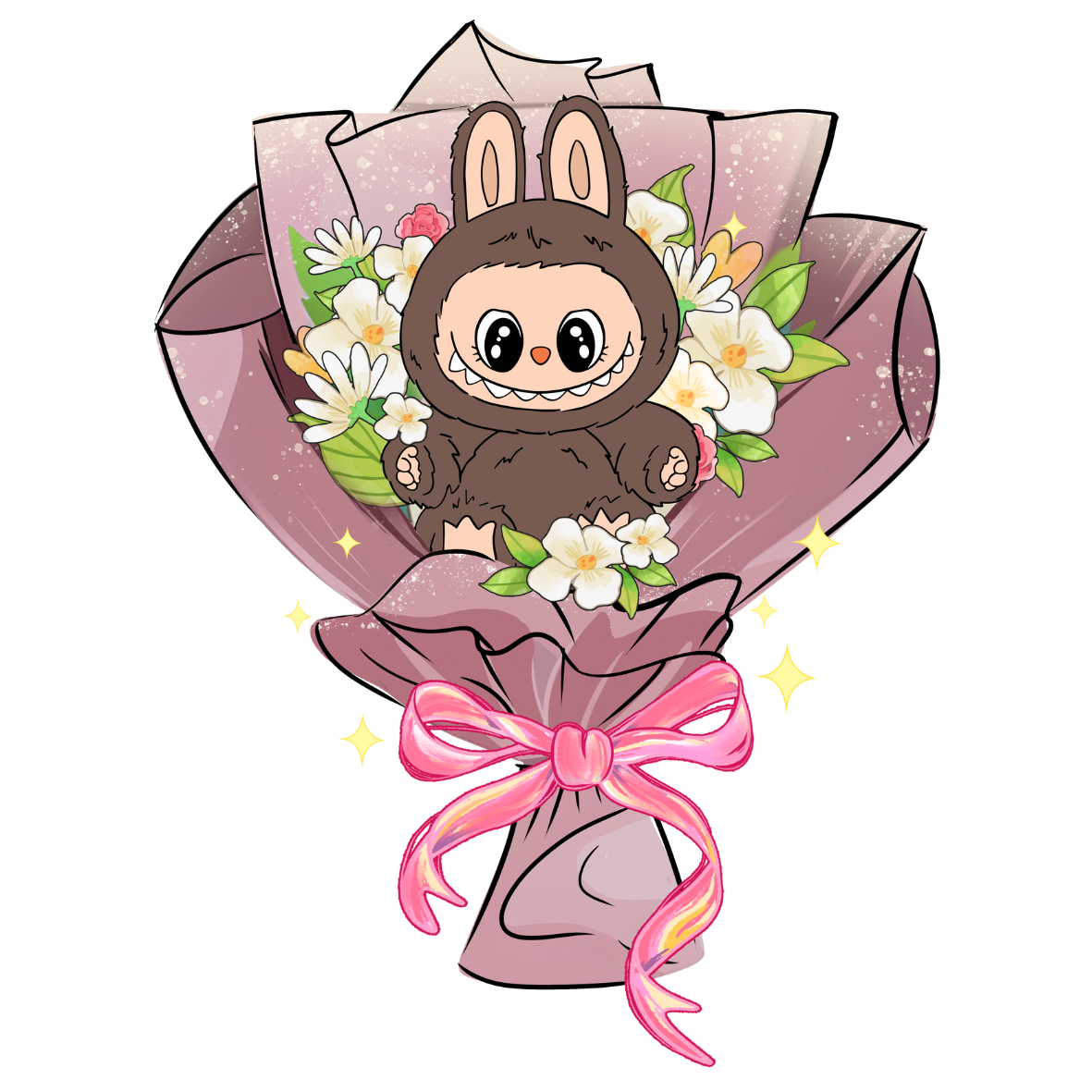 Labubu bouquets DTF (POD)