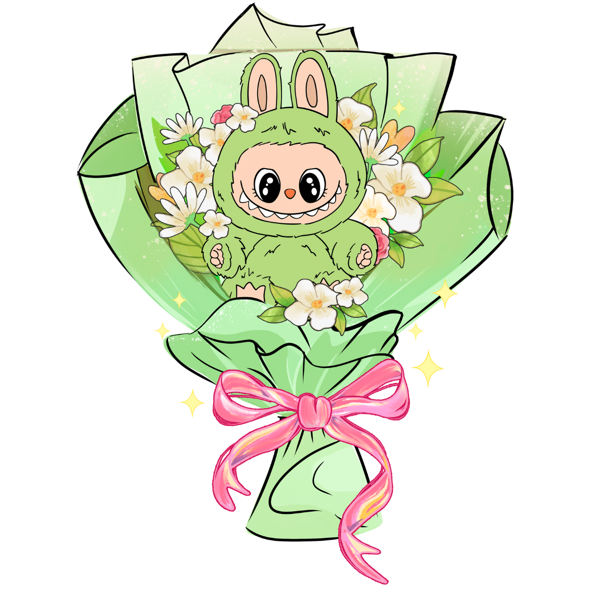 Labubu bouquets DTF (POD)