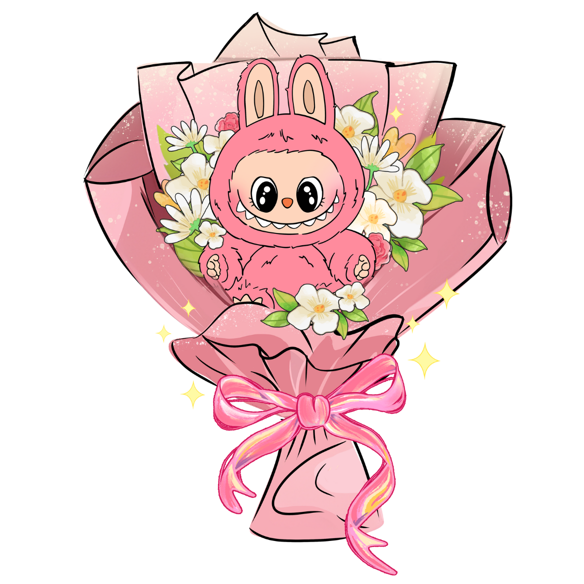 Labubu bouquets DTF (POD)