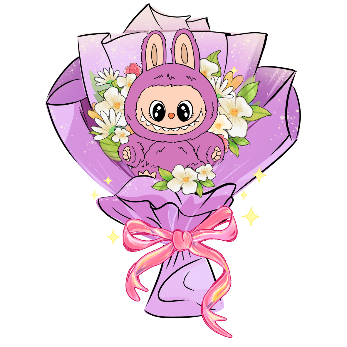 Labubu bouquets DTF (POD)